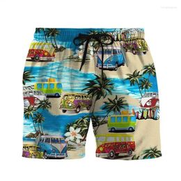 Heren shorts Tropical Beach Painting 3d Print Men Hawaiian Short Pants Cool Summer Swimming Trunks Kids Surfing Board Beachwear