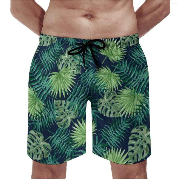 Short pour hommes feuilles tropicales Jungle planche été imprimé palmier rétro pantalon court hommes course à séchage rapide imprimé maillot de bain