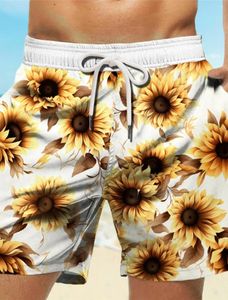 Short masculin Tropical Sunflower Resort 3D Board Imprimé Holiday Beach Swim Colon