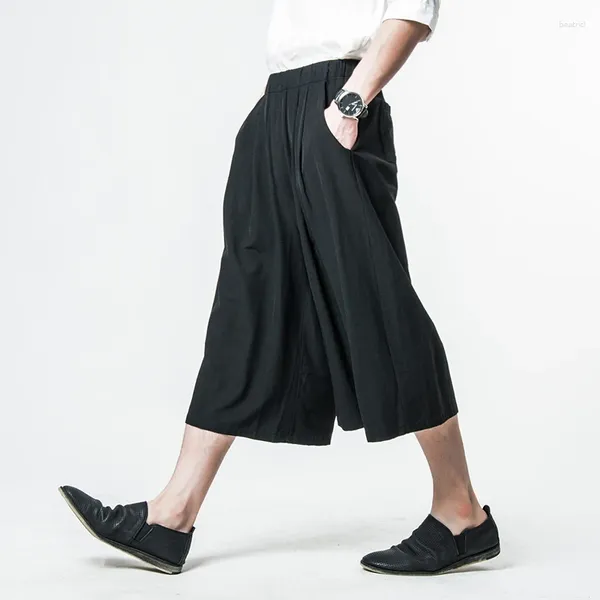 Short ample pour hommes, pantalon printemps/été, jambes larges, sept Minutes, grande jupe décontractée, Style Yamamoto