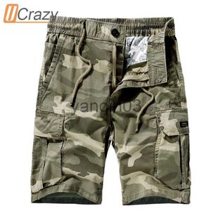 Pantalones cortos para hombres Ucarzy Hombres Verano Nuevo Casual Vintage Bolsillos clásicos Camuflaje Cargo Shorts Hombres Outwear Moda Sarga Pantalones cortos de algodón Hombre 28-40 J230608