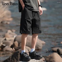 Short masculin una reta été hommes 2024 streetwear hip hop pli de design harajuku plus szie couple lâche