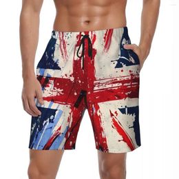 Shorts pour hommes Drapeau du Royaume-Uni 3D Board Summer Print Casual Y2K Fun Pantalon court Homme Running Respirant Custom DIY Swim Trunks