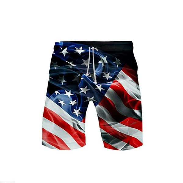 Pantalones cortos para hombres Bandera de EE. UU. American Stars and Stripe Board Shorts Trunk Summer Quick Dry Beach Shorts de baño Hombres Pantalones cortos casuales Ropa de playa