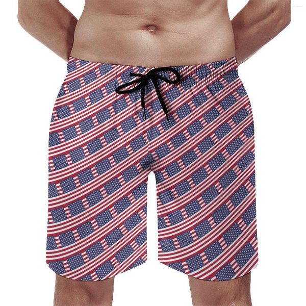 Shorts pour hommes USA Flag Board Été Drapeaux américains Mode Vintage Beach Hommes Sports Fitness Séchage rapide Maillot de bain personnalisé