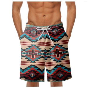 Shorts pour hommes Vintage maillots de plage imprimé ethnique cordon hawaïen maillot de bain homme court mâle gymnastique natation décontracté hommes 2023
