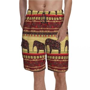 Short homme Vintage éléphant planche imprimé africain Art plage pantalon court homme taille élastique classique maillot de bain grande taille homme