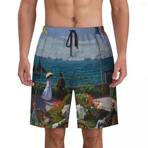 Shorts pour hommes Vintage Garden at Sainte Adresse Print Men Swim Trunks Quick Dry Beachwear Beach Board Claude Monet Art Boardshorts