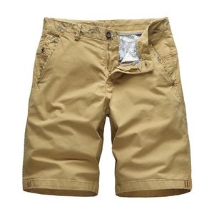 Pantalones cortos Vintage de algodón para hombre, estilo militar, Bermudas para hombre, trabajo recto, informal, para playa, color caqui, Cargo para hombre