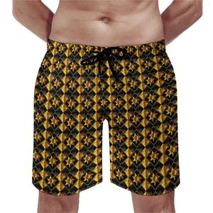 Shorts pour hommes Symbole Vintage Gym Noir et Or Soleil Mignon Plage Hommes Design Surf Maillot de Bain À Séchage Rapide Idée Cadeau