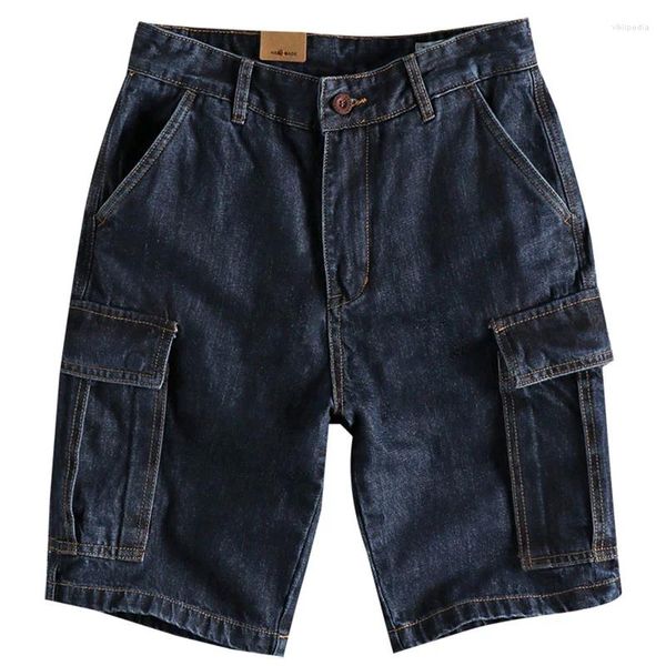 Short homme Vintage lavé Denim plusieurs poches Cargo jean été cinq points