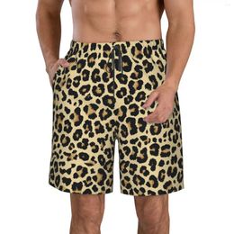 Heren Shorts Wansici Beach Volwassenen Broek Leopard Patroon Ontwerp Vector Illustratie Achtergrond