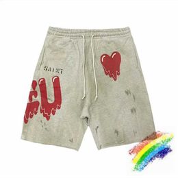 Pantalones cortos para hombres lavados santia michael shorts para hombres para hombres albaricoque disuelve amor nalgas con cordón j240420