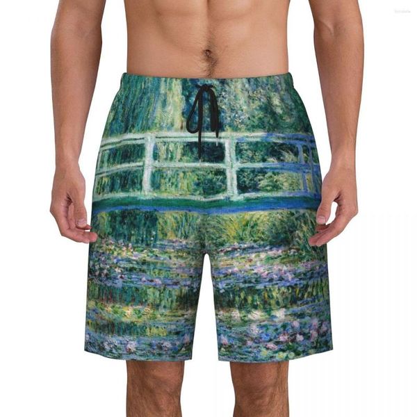 Shorts pour hommes Waterlily Pond Green Boardshorts Conseil à séchage rapide Claude Monet Nénuphars et pont Maillots de bain Maillots de bain imprimés Costumes