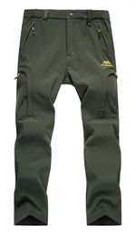 Heren shorts waterdichte wandelbroek buiten fleece gevoerde sneeuw ski winter softshell snowboard