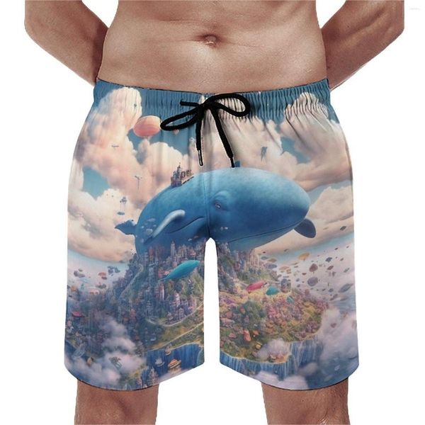 Short de bain pour hommes, planche de baleine, Animal 3D, pantalon court décontracté, personnalisé, surf, séchage rapide, maillot de bain, cadeau d'anniversaire