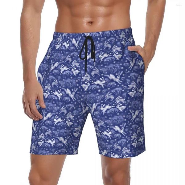 Shorts pour hommes White Board Summer Lièvres Sports de neige Fitness Beach Hommes Séchage rapide Design décontracté Plus Taille Maillot de bain