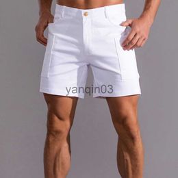 Shorts pour hommes Shorts blancs Hommes Bermuda Shorts Streetwear Pur coton Longueur au genou Pantalons courts décontractés Pantalons de travail Pantalons de mode d'été 2022 J230608