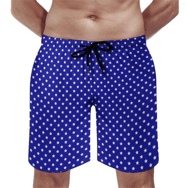 Shorts de hombres White White Star Print Gym US Flag Stars Board Funny Pants Short Men Graphic Sports Fitness Fast Dry Swimming Trunks Regalo de regalo