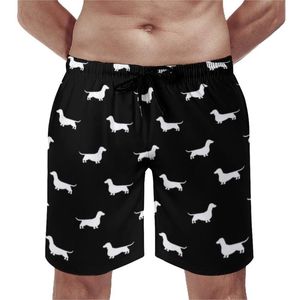 Shorts pour hommes Wiener Dog Print Board Teckel Silhouette Beach Short Pants Haute Qualité Males Classic Design Swimming TrunksMen's