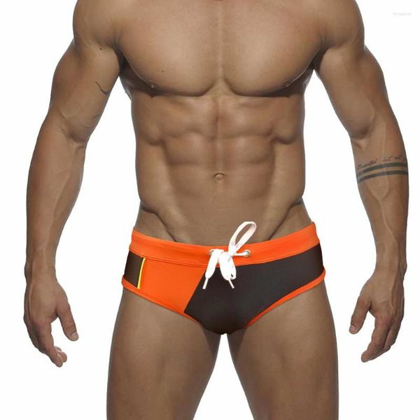 Shorts pour hommes WK15 Beach Patchwork Couleur Sexy Taille basse Hommes Maillots de bain Surf Bikinis Maillots de bain Maillots de bain Maillots de bain Maillots de bain