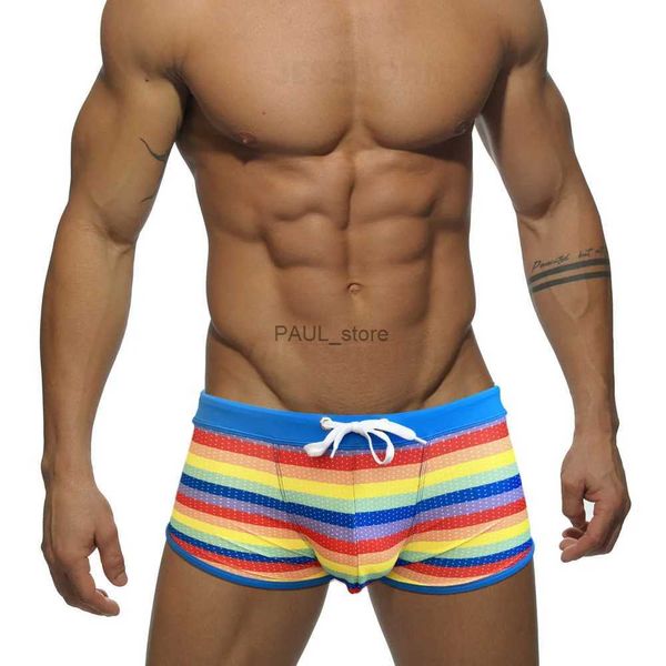 Shorts pour hommes WK43 nouvel été sexy taille basse hommes boxer maillots de bain piscine chaude hommes natation bikinis hommes maillots de bain slip de bain surf hommes shorts de plageL231218