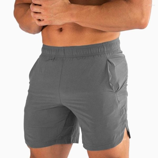 Homme Shorts Entraînement Gymnases Fitness Été Séchage Rapide Maigre Homme Mince Joggers Musculation Entraînement Course à Pied Gris