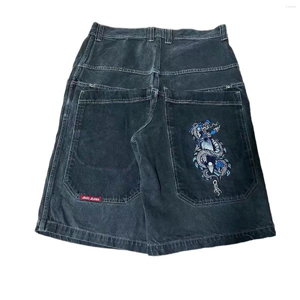 Shorts pour hommes Y2K American High Street Hommes Motif Imprimer Rétro Hiphop Hip Hop et Femmes Denim