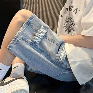 Shorts pour hommes Y2k mode été pantalons décontractés amples américain rétro cinq classiques jean shorts hommes Ins Hong Kong Style gothique rue tendance Q240305