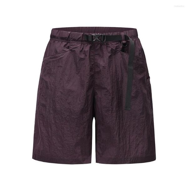 Pantalones cortos para hombre Y2K High Street Fajas de color sólido Cintura elástica Baggy Beach Vintage Thin Casual Pantalones de cinco puntos de gran tamaño