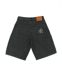 Shorts pour hommes Y2K Hommes Harajuku Hip Hop Lettre Graphique Étoile Brodée Baggy Noir Denim Surdimensionné Gothique Gym Basketball