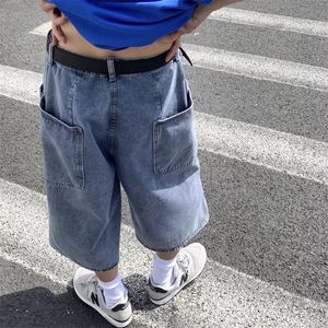 Mannen Shorts Y2K Mens Streetwear Rijbroek Retro Koreaanse Harajuku Pocket Denim Hip Hop Cargo Korte Broek Grunge Bermuda Jeans Kleding 230612