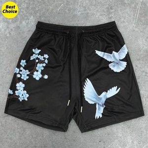 Heren shorts Y2K Peace Cherry Blossom Print Casual Summer Gym Training Athletic For Men Women Snel droog ademend