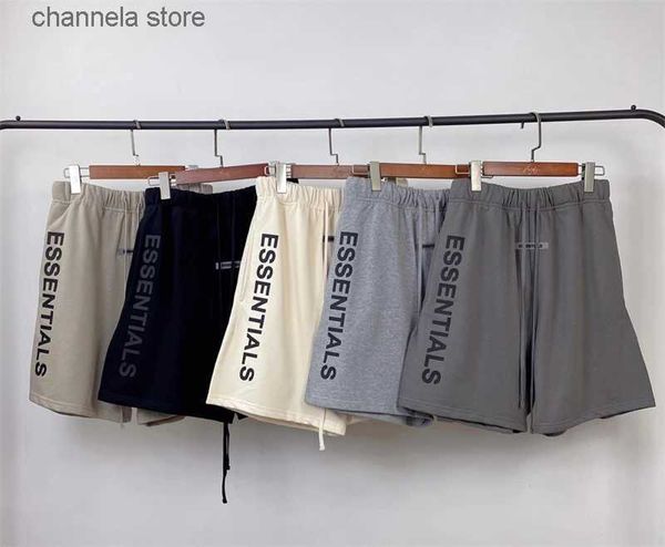 Shorts pour hommes Y2K Étiquette en caoutchouc Shortpant Hommes Femmes Meilleure qualité Casual Noir Gris Abricot Short à cordon T240220