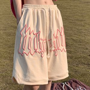 Heren shorts Y2K Summer Men and Women Pants Harajuku Oversize Sweat Black White Pink Gym Basketball Shorts Korean Streetwear Sports Clothing 230412
