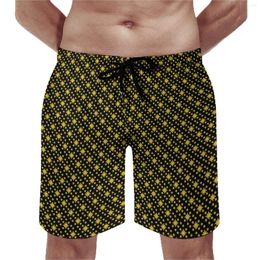 Pantalones cortos para hombres Amarillo Daisy Board lindo estampado floral informal pantalones cortos Diseño de hombre que corre cómodos troncos de playa regalo