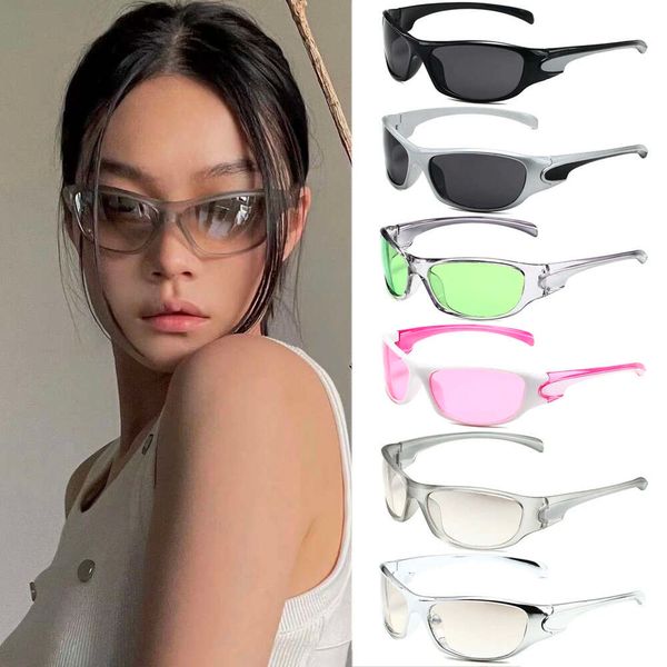 Gafas de sol Sier Y2K para hombre, gafas de sol para deportes de ciclismo al aire libre, gafas de sol Vintage para mujer, gafas Punk de moda, estética 2000S