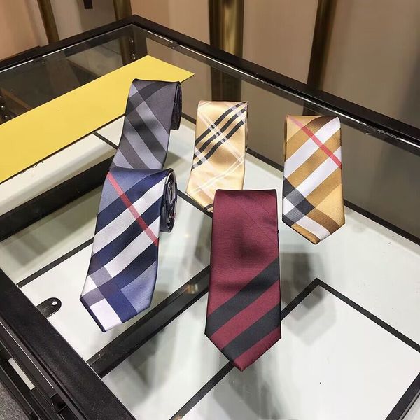 Fiesta de bodas formal de negocios formal para hombres de seda a cuadros de seda con la corbata de la caja de la marca Cravatta
