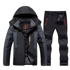 Combinaison de Ski pour hommes marques coupe-vent imperméable épaissir chaud manteau de neige hiver Ski et snowboard veste et pantalon ensemble 231226