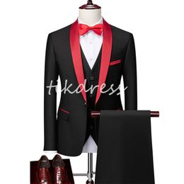 Tuxedos de mariage maigres pour hommes pour hommes pour hommes noirs Pepped Blazers Blazers Washing Farted Farm Wedding Cost Prom Betpoke Satin Groom Cérémonie Dîner 2024