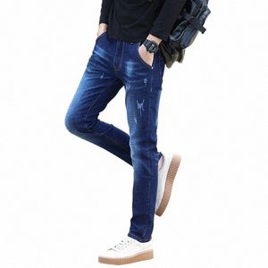 Heren Skinny Jeans Heren Rits Slim Fit Denim Joggers Stretch Mannelijke Jean Potlood Broek Blauwe Gescheurde Jeans Fi Casual Hombre n2xB #