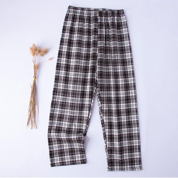 Ropa de dormir para hombre, moda 2023, pantalones de pijama de algodón con estampado informal a cuadros para hombre, lencería dulce, ropa de salón, ropa de dormir de verano para hombre, pantalón de pijama