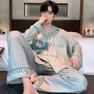 Mannen Nachtkleding 2024 De Rong Pyjama Herfst Winter Fleece Verdikte Lange Mouw Fluwelen Homewear Warme Lente Loungewear Set