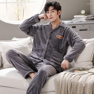 Slaapkleding voor heren 3xl heren herfst winter pyjama's set casual dikke dikke lange mouwen broek huis kleding nachtkleding mannelijke huizen loungewear kostuums