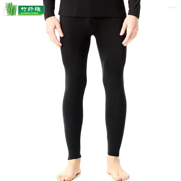 Vêtements de nuit pour hommes 60% de bambou fibre 30% coton hommes longs johns doux confortable pantalon thermique d'hiver confortable