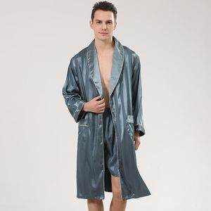 Vêtements de nuit pour hommes Peignoir Shorts Deux pièces Faux Soie Peignoir Satin Doux Confortable à manches longues el Sauna Imprimer Kimono Chemise de Nuit 221124