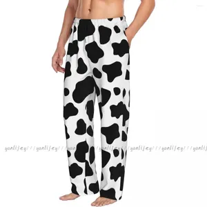 Vêtements pour hommes motif de vache noir et blanc pour hommes pyjamas pantalon pantalon salon sommeil