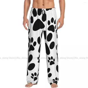 Ropa de dormir para hombres estampados de perro negro para hombres pijamas pantalones de pijama