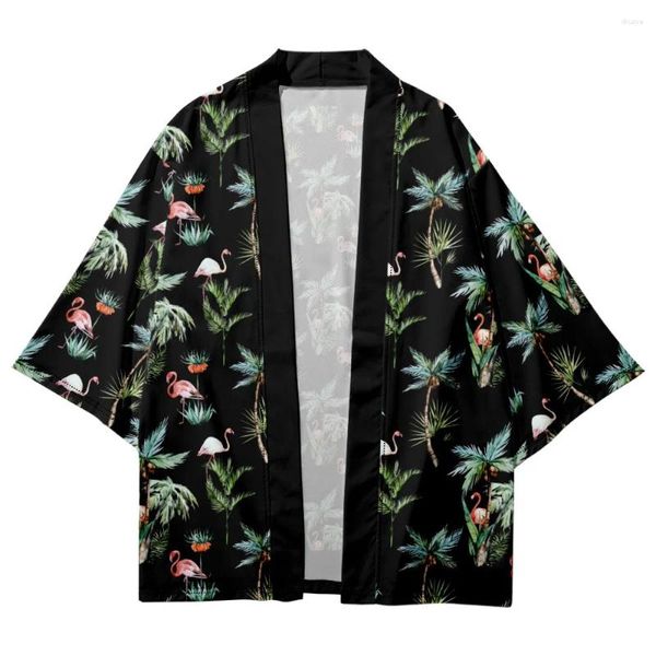 Ropa de dormir para hombres Casual Hombres Kimono Ropa para el hogar Yukata Albornoz Verano Cardigan Camisas Vintage Estilo Masculino Rayón Lencería Japonesa Haori Robe