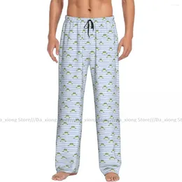 Slaapkleding voor heren Casual pyjama Slaapbroek Gestrepen met schattige kikkers Lounge losse broek Comfortabel nachtkleding